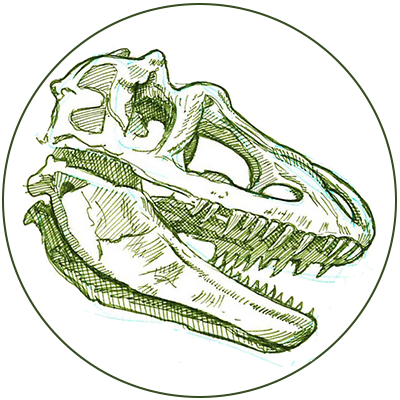 dino-skull in a circle